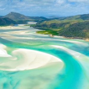 Hill Inlet at Whitehaven Beach on Whitesunday Island, Queensland